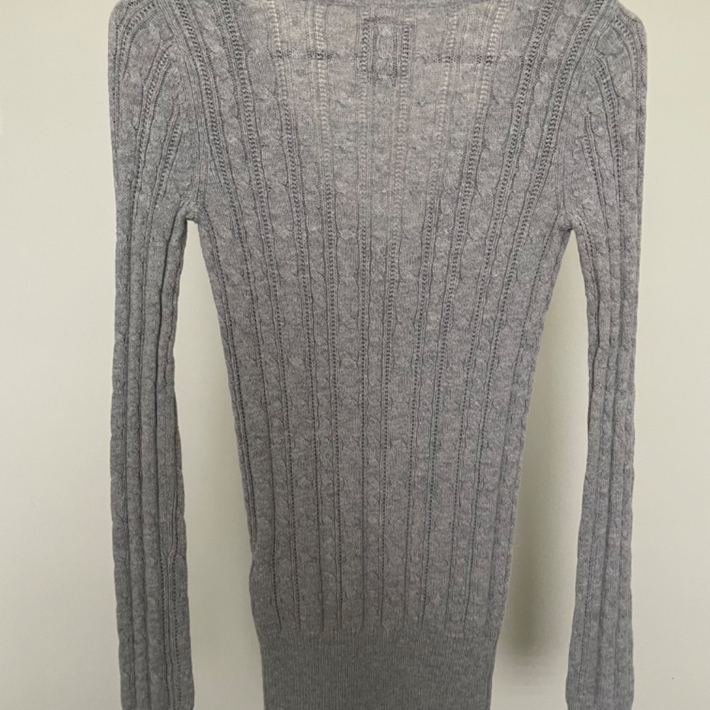Gray V-Neck Sweater - Picture 2 of 3